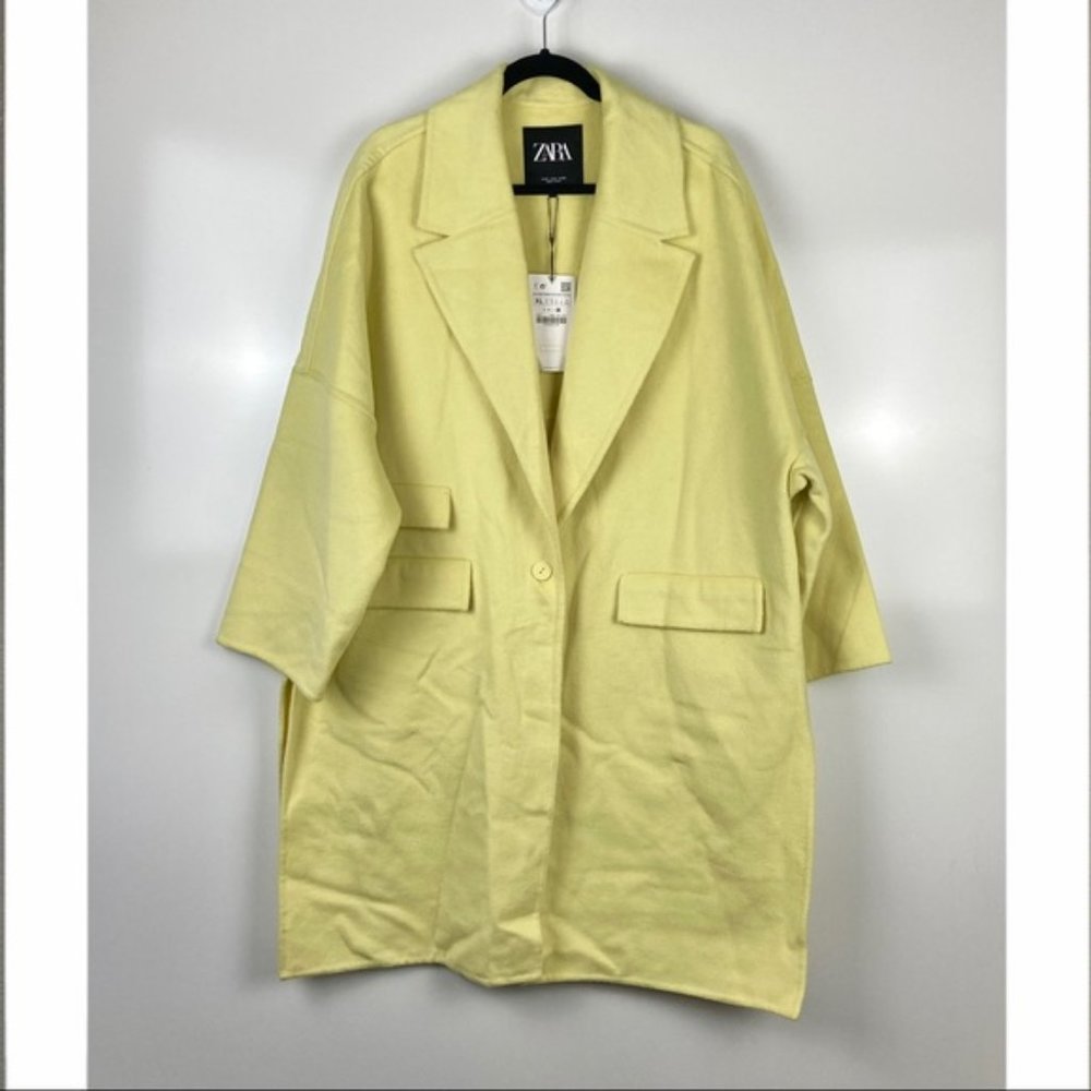 NWT Zara Wool Blend Oversized Lapel Collar Coat - Picture 4 of 12